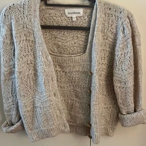 Heart loom-  sweater set (tank and cardigan) size XS